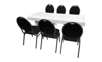 Keeve wei&szlig; Dinnertable Wood 8P.