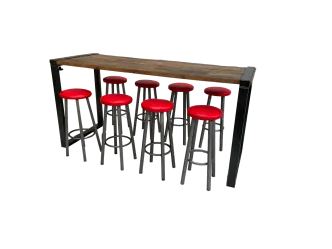 Industrial Hightableset 8P. 2,2 m wei&szlig; flach