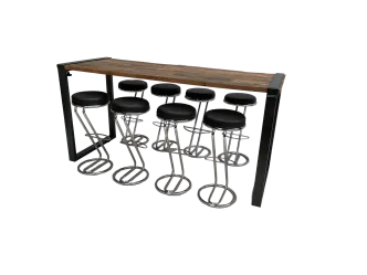 Industrial Hightableset 8P. 2,2 m wei&szlig; flach