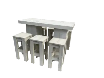 Wood Hightable Set 6P. Z-Fuß schwarz