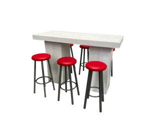 Wood Hightable Set 6P. Z-Fuß schwarz