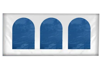 Seitenwand 4 m LKW Plane mit 3 Fenstern weiss (Mastertent)