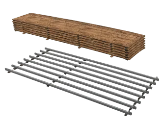 Holzboden 5 m ( Basic ) inkl. Stahl Unterbau