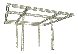 Traversenstand mit Vordach